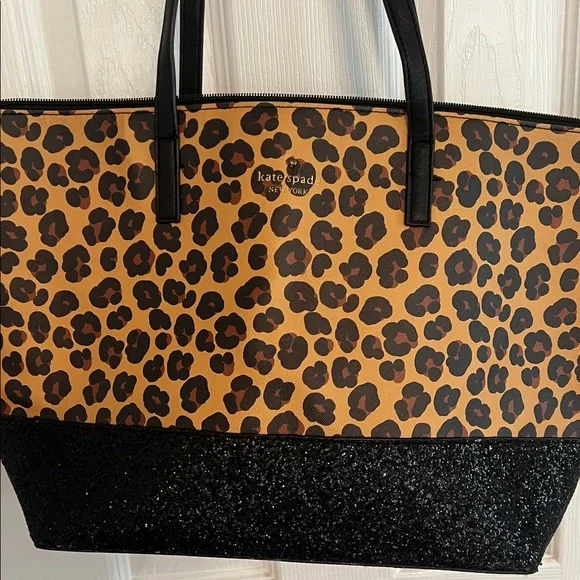 Kate Spade Leopard Print Tote with Black Accents - Picture 8 of 10